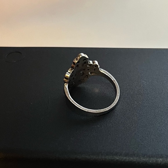 Vintage 1990s Silver Tone Gothic Cross Ring - Picture 3 of 4